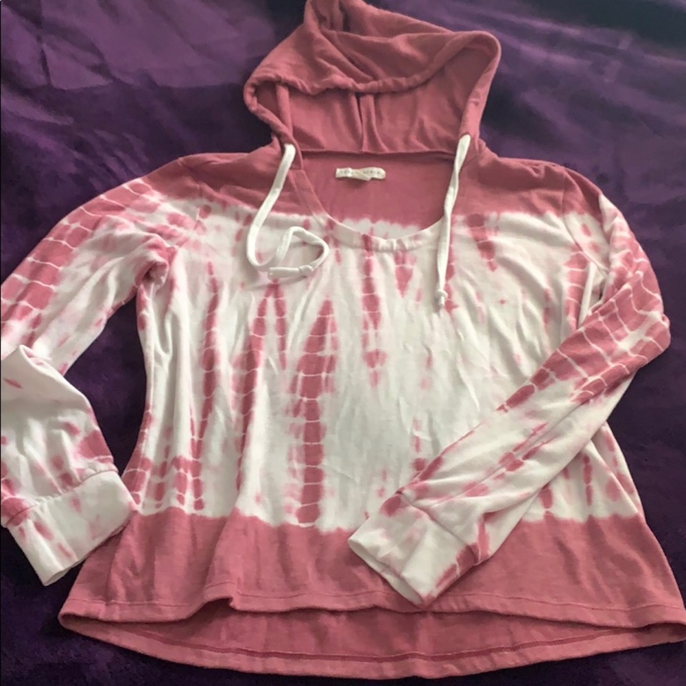 Tie Dye Flowy Long Sleeve Hoodie Shirt